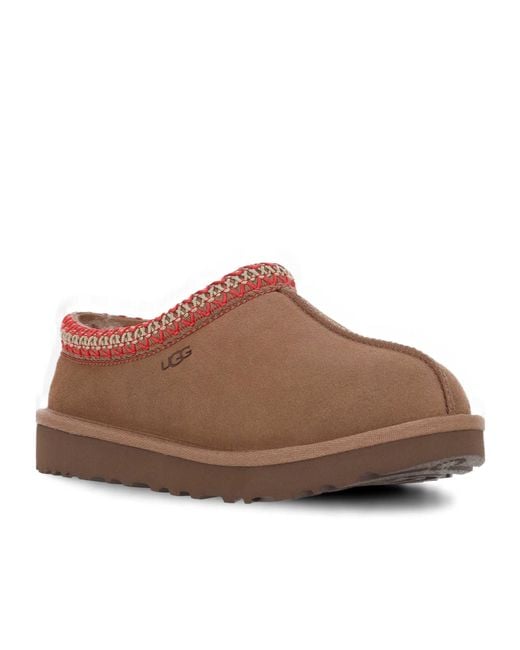 Ugg Brown Tasman Ii Braided-Trim Sheepskin Slippers