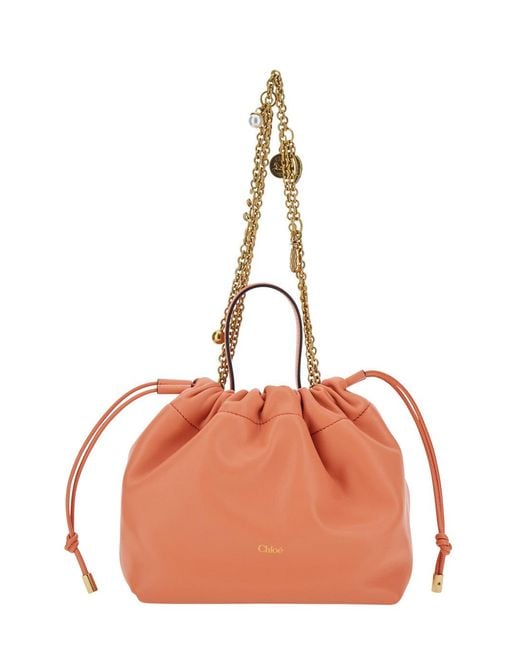 Chloé Orange Drawstring Shoulder Bag