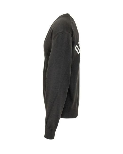 Givenchy Black Logo-Intarsia V-Neck Cardigan for men