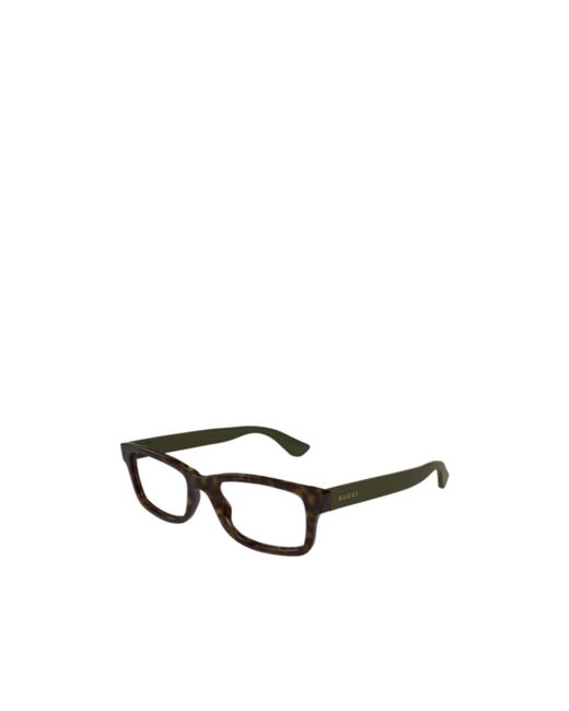 Gucci White Eyewear Rectangle Frame Glasses for men