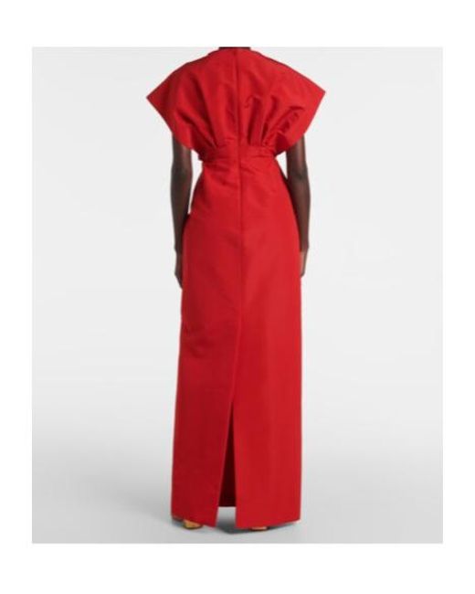 Carolina Herrera Red Bow-Detail Silk Faille Gown