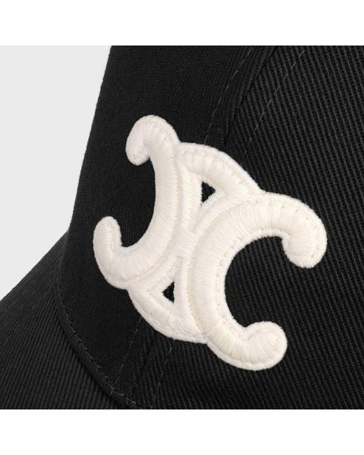 Céline Black Triomphe Baseball Cap for men