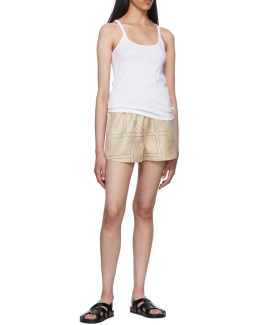 Totême Natural Totême Geometric Printed Elasticated Waistband Shorts