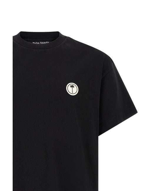 Palm Angels Black Logo Patch T-Shirt for men