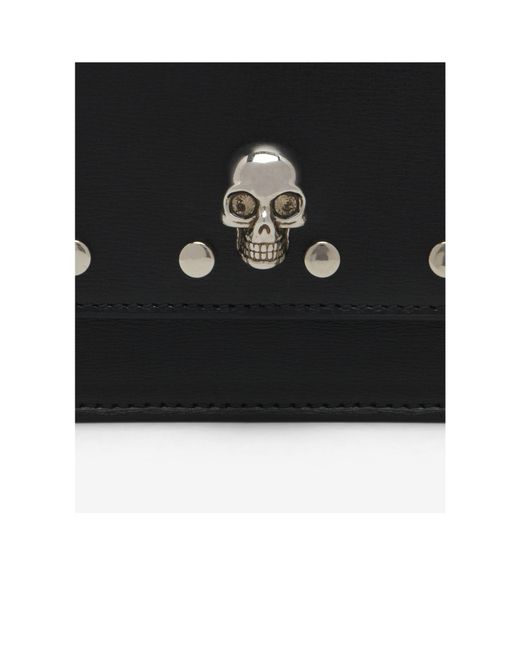Alexander McQueen Black Small Skull Studded Shoulder Bag