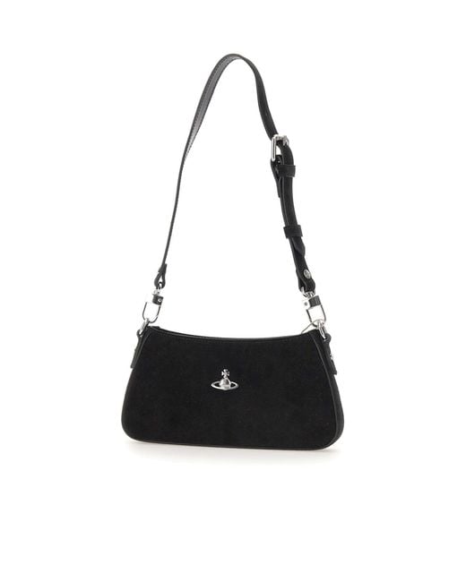 Vivienne Westwood Black Tasha Orb Plaque Shoulder Bag