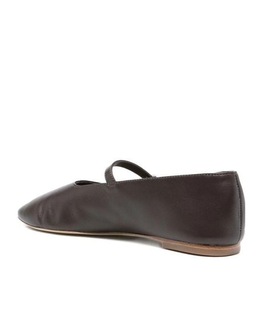 Staud Brown Buckle Flat Ballet Shoes