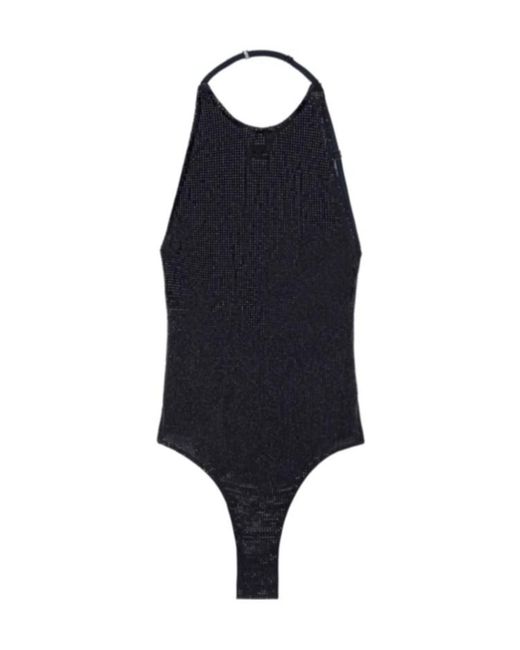 Courreges Blue Crystal-Embellished Halterneck Body