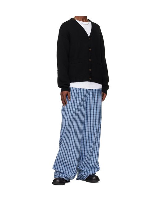 Vetements Black Wool Long-Sleeved Knit Cardigan for men