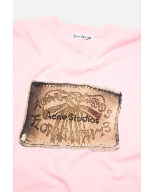 Acne Pink Logo-Patch Jeans for men