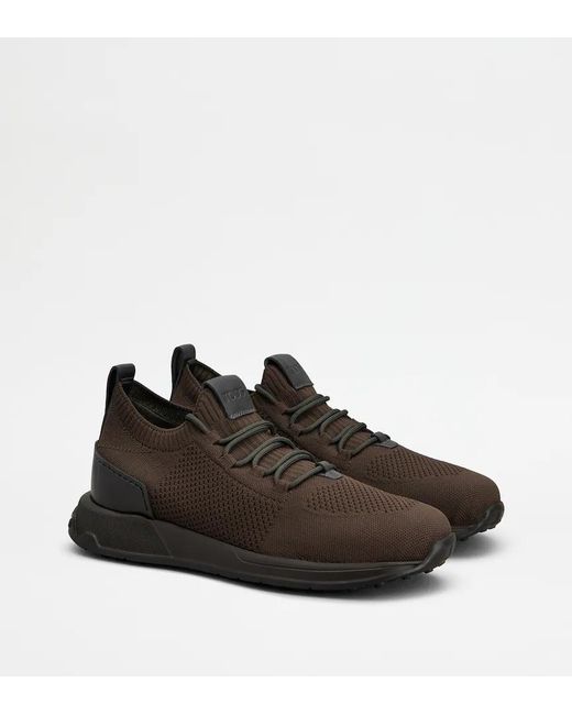 Tod's Brown Low-Top Lace-Up Sneakers for men