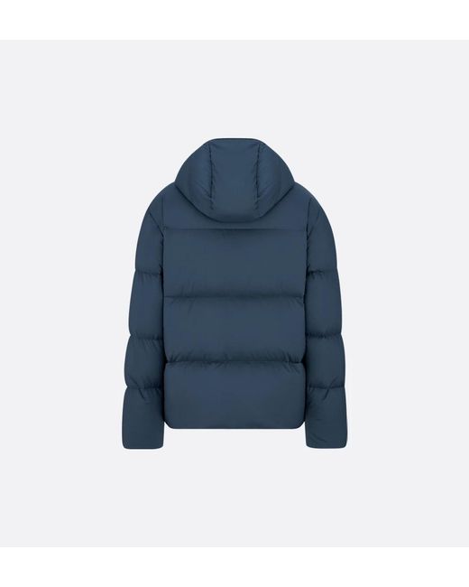 Dior Blue Cd Icon Hooded Quilted Down Jacket for men