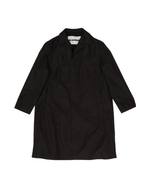 Jil Sander Black Single-Breasted Long-Sleeved Overcoat for men