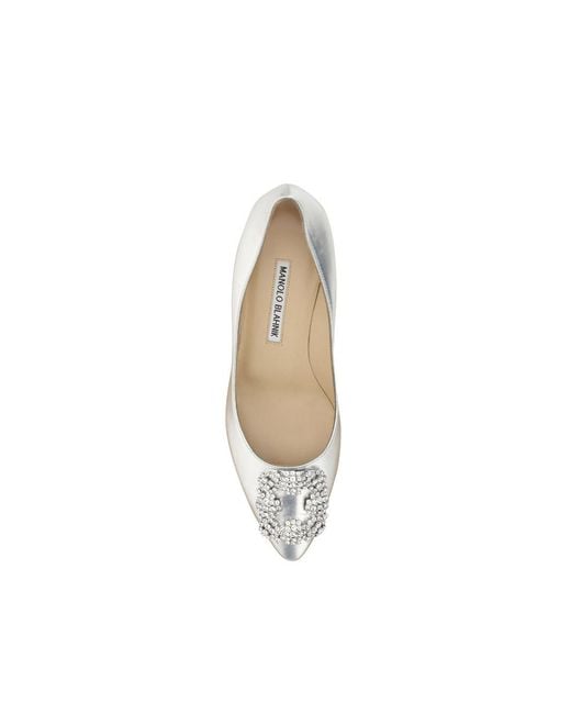 Manolo Blahnik White Hangisi 50Mm Pumps