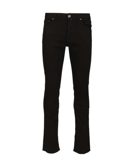 Jacob Cohen Black Logo Patch Slim Fit Jeans for men