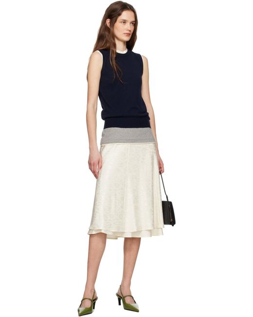 Jil Sander White Jacquard Skirt