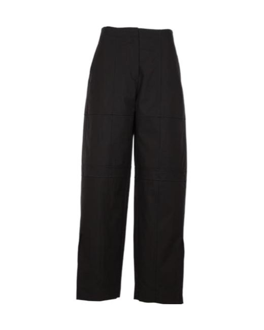 Jil Sander Black High-Waist Straight-Leg Trousers