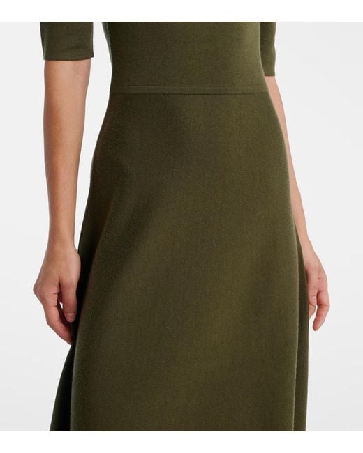 Gabriela Hearst Green Wool, Cashmere, And Silk Midi Dress