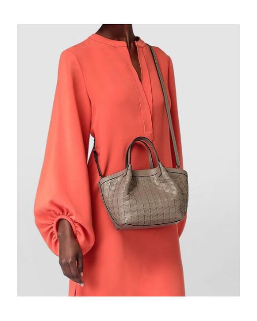 Serapian Brown Mini Secret Mosaico Top Handle Bag