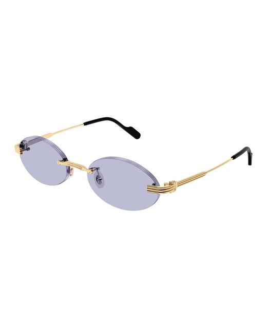 Cartier White Rimless Round Sunglasses for men
