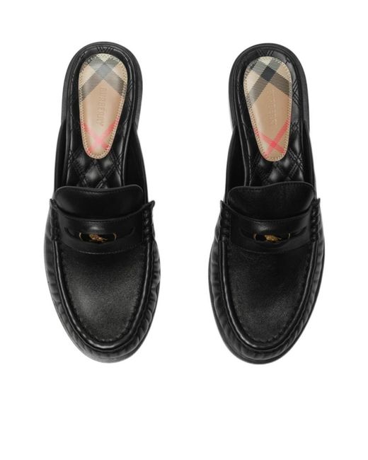Burberry Black Cadet Gathered Mules