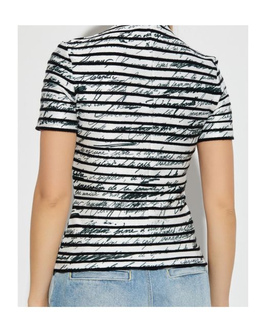 Balmain White Striped Love Letter Top