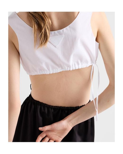 Prada White Poplin Top