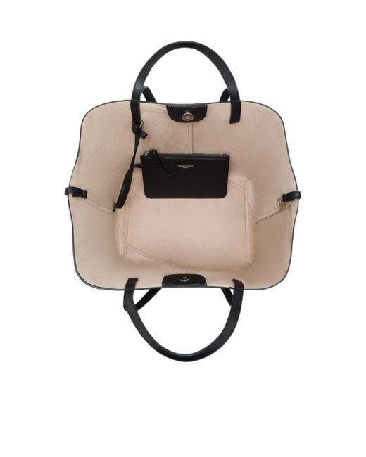 Emporio Armani Black 1981 Leather Shopper Bag