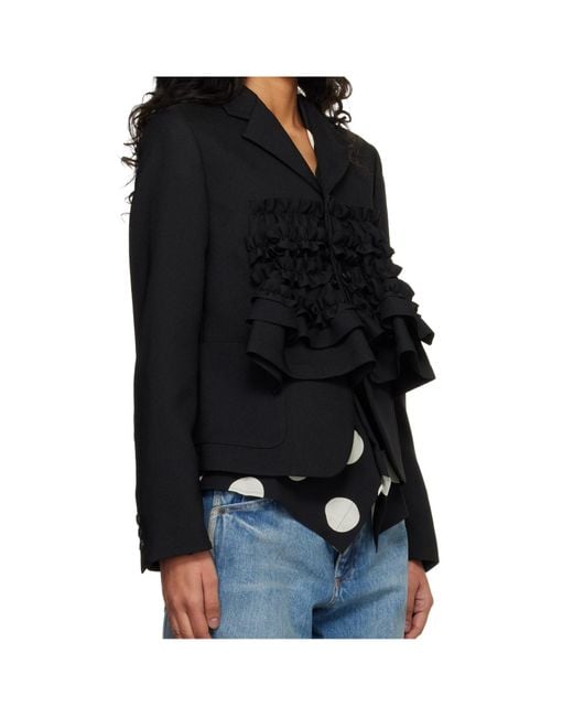 Comme des Garçons Black Long-Sleeved Suit Jacket