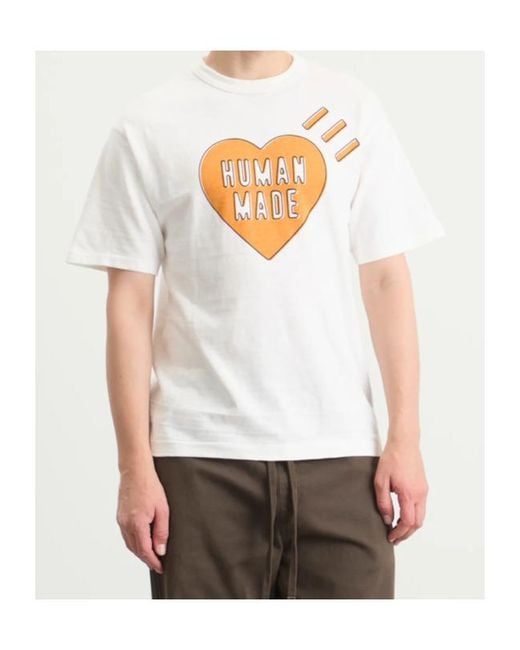 Human Made White Heart-Logo Cotton T-Shirt for men