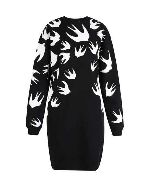 McQ Alexander McQueen Black Swallow Knitted Dress