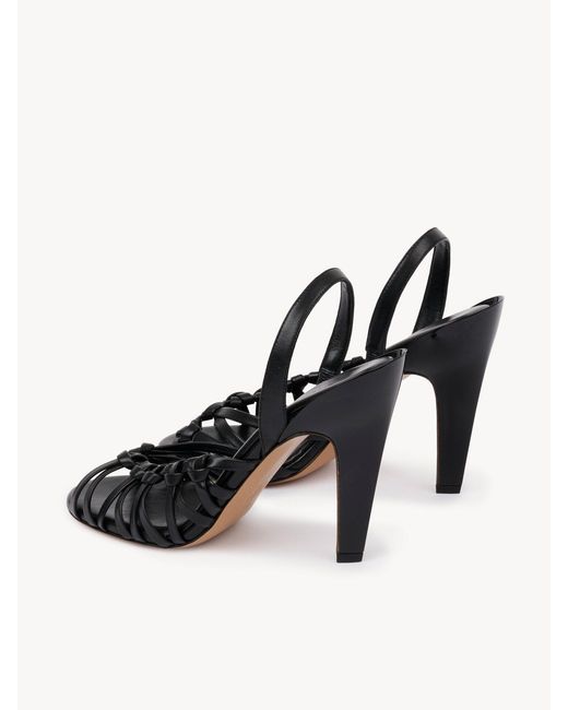 Chloé Metallic Chloé Estra Woven Heeled Sandals