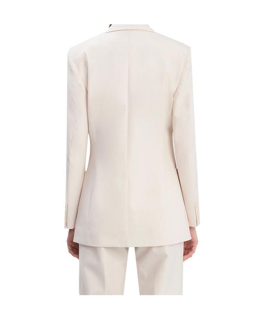 Victoria Beckham White Single-Breasted Suit Jacket