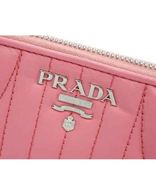Prada Pink Logo Details Wallet