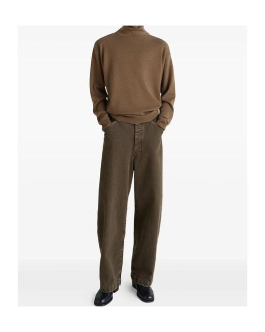 Lemaire Brown Crew-Neck Wool Sweater for men