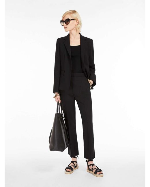 Max Mara Black Pleated Casual Pants