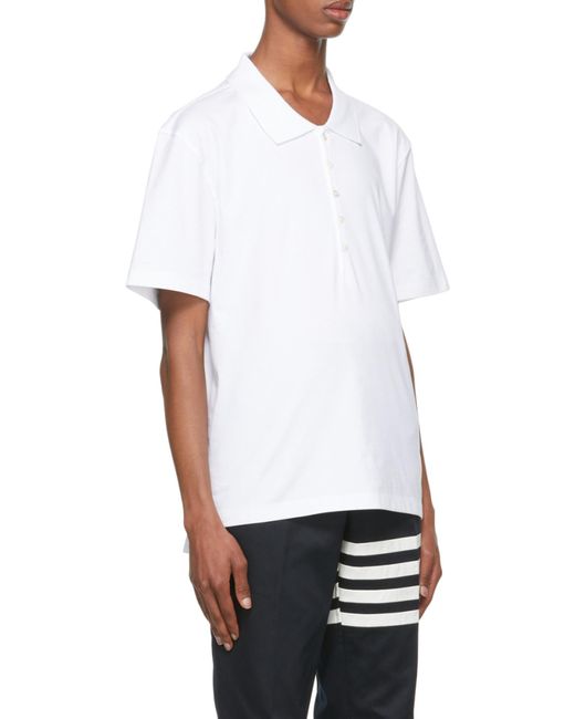 Thom Browne White Rwb Stripe Polo Shirt for men