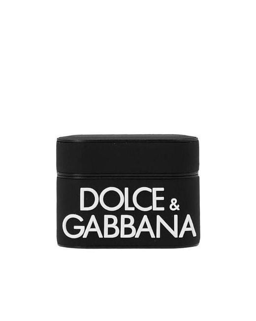 Dolce & Gabbana Black Microinjection Logo Airpods Case for men