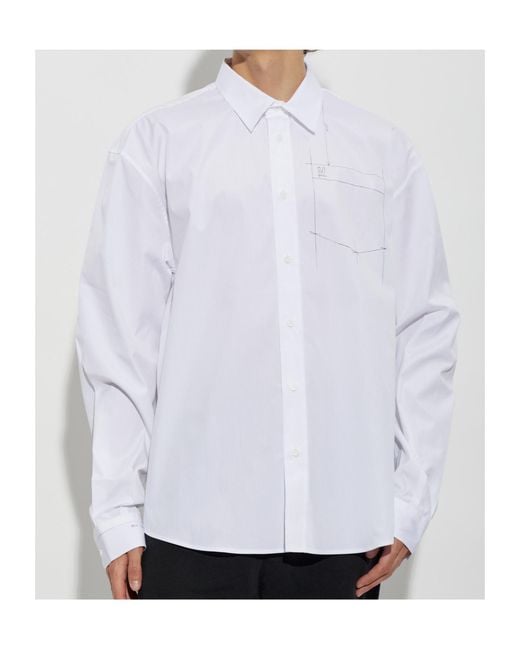 Vetements White Collared Long-Sleeved Shirt for men