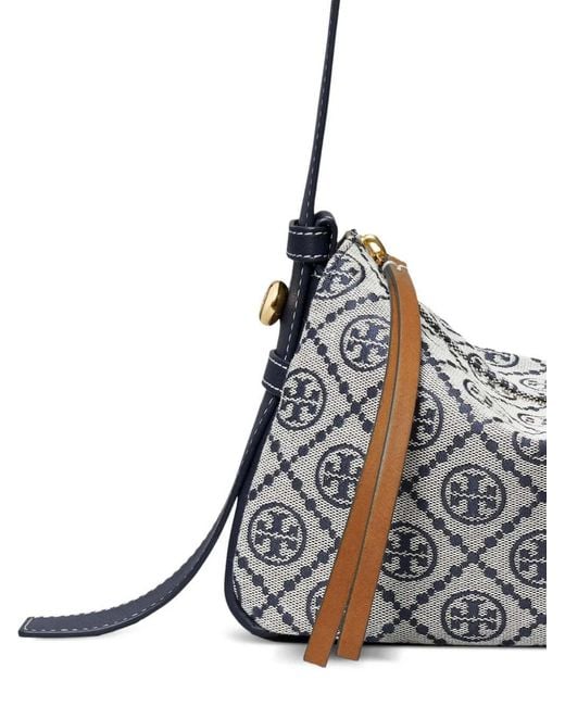 Tory Burch White Small Romy T Monogram Shoulder Bag
