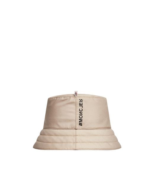 Moncler Natural Grenoble Logo Printed Bucket Hat