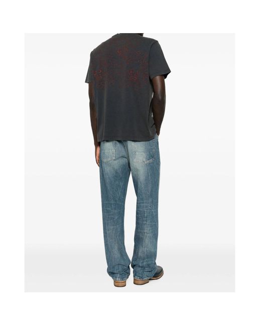 Our Legacy Blue Box Crainum Blossom Print T-Shirt for men