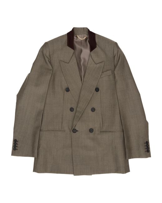Victoria Beckham Brown Double-Breasted Tailored Blazer