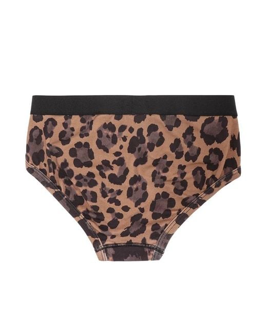 Tom Ford White Leopard Printed Stretched Briefs for men