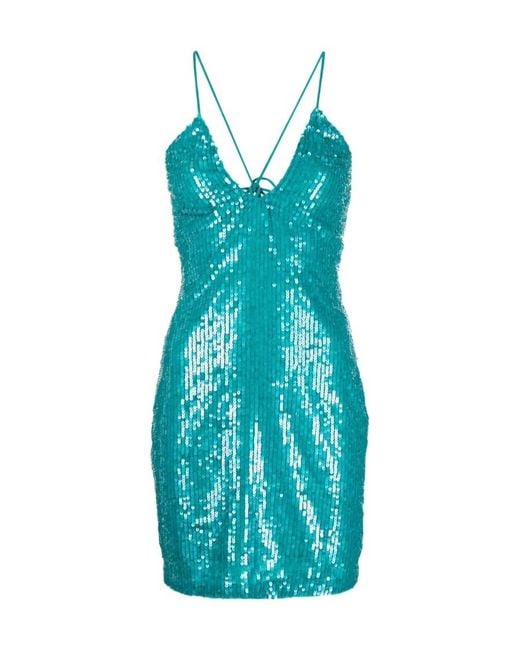 P.A.R.O.S.H. Blue Sequined Mini Dress