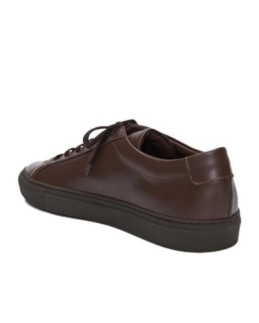 Common Projects Brown Leather-Panelled Lace-Up Sneakers for men