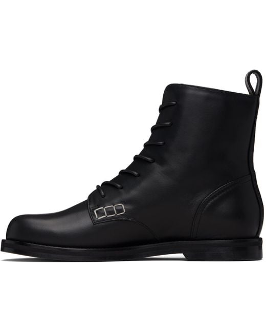 J.W. Anderson Black Lace-Up Ankle Boots