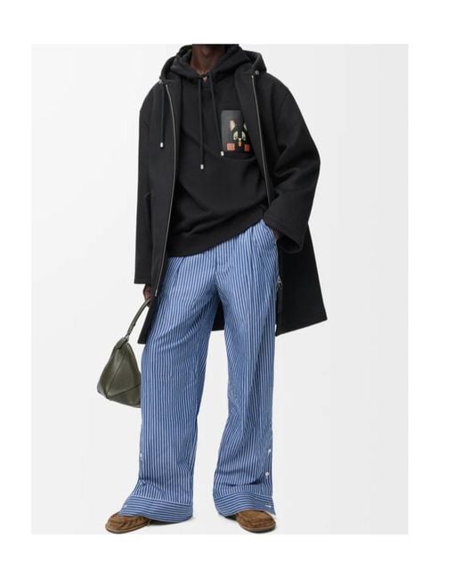 Loewe Black Hooded Coat for men