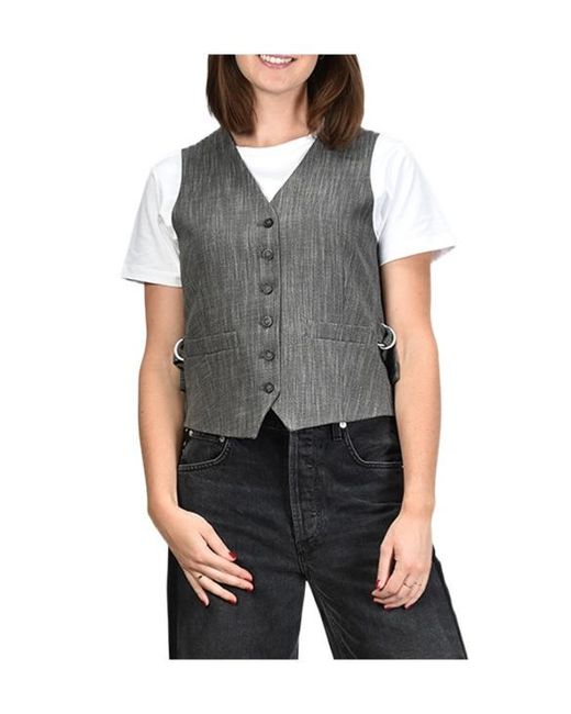 Golden Goose Deluxe Brand Gray V-Neck Slub Waistcoat