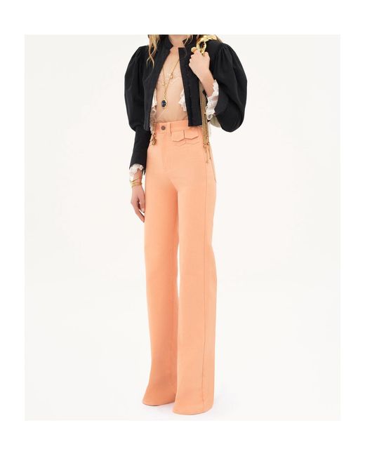 Chloé Blue Chloé Puff-Sleeve Cropped Jacket